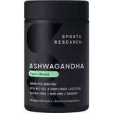 Sports Research® Ashwagandha Softgels with Coconut MCT Oil - Natural Adaptogen Made with Shoden® Ashwa for Relaxation, Calm & Sleep Support - Gluten Free & Vegan Friendly - 60 Count