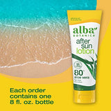 Alba Botanica Aloe Vera Lotion for Skin, Soothing After Sun Treatment for Face and Body, Made with Purity Certified 80% Aloe Vera Gel Formula, 8 fl. oz. Tube