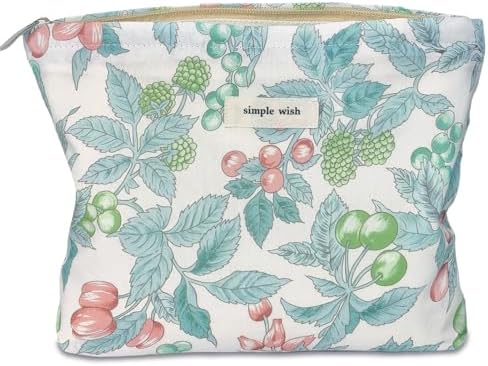 STARDW Aesthetic Floral Makeup Bag Cosmetic Bags for Women, Cute Small Makeup Bag for Purse,Travel Toiletry Bag Skincare Bag,Makeup Bag Organizer Zipper Makeup Pouch