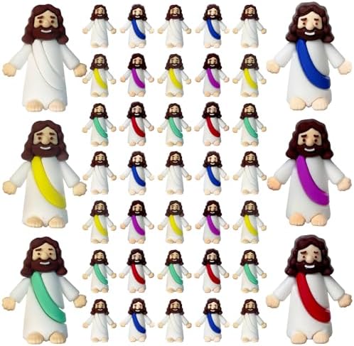 Mini Jesus Figures, Set of 100pcs Action Figures Little Jesus Figures, Tiny Jesus Figures to Hide and Seek Religious Gifts for Easter Egg Stuffers