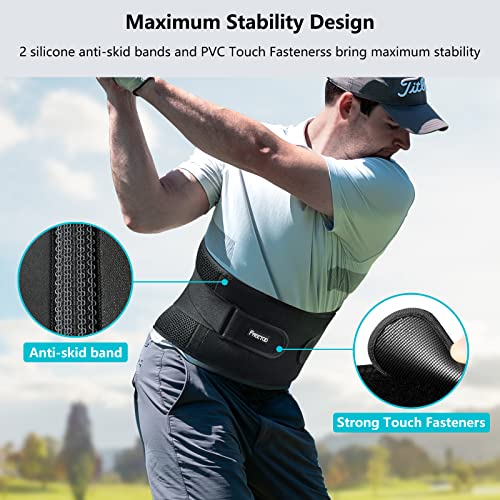 FREETOO Air Mesh Back Brace for Men Women Lower Back Pain Relief with 7 Stays, Adjustable Back Support Belt for Work, Anti-skid Lumbar Support for Sciatica Scoliosis (S(waist:27''-36''), Black)