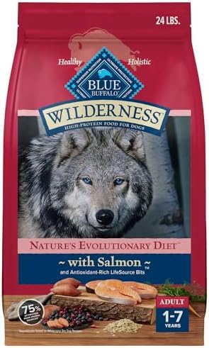 Blue Buffalo Wilderness Adult High-Protein Dry Dog Food Natural Salmon WITH WHOLESOME GRAINS