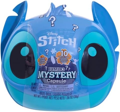 Just Play Disney Stitch Jumbo Mystery Capsule, 9 inch Figure, Surprise Outfits, Alien, Kids Toys for Ages 3 Up