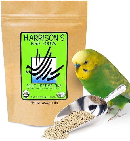 Harrison's Bird Foods Bird Food Adult Lifetime Fine Certified Organic Non-GMO Formula Bird Food 1lb