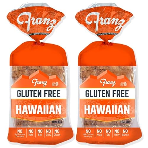 Franz Bakery Gluten-Free Hawaiian Bread, 2-Pack (2 x 18oz) – No Soy, No Dairy – Soft, Sweet, and Perfect for Sandwiches, Toast & More