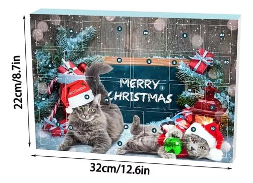 2024 New Cat Advent Calendar,24 Days Countdown to Christmas Advent Calendar Gifts,24 PCS Cat Feather Teaser and Ball Bells for Kitten Toys,Kitten Interactive Play for Cat Lovers