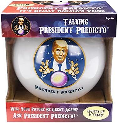Talking Trump President Predicto Fortune Telling Ball - Lights Up & Responds - Ask Questions & Hear Donald Answer, Unique Patriotic Desktop Collectible
