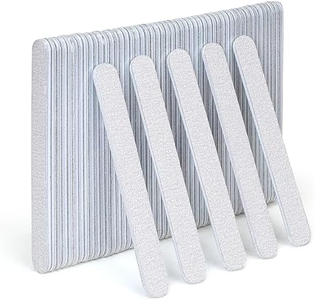 Nail Files, 50 PCS Fingernail Files 7" Long 80/100 Grit Emery Boards for Nails - Professional Nail File Bulk Washable for Acrylic, Gel, Dip Powder, and Poly Gel Nails