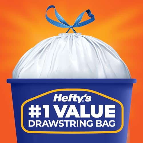 Hefty Strong Tall Kitchen Trash Bags, Unscented, 13 Gallon, 90 Count