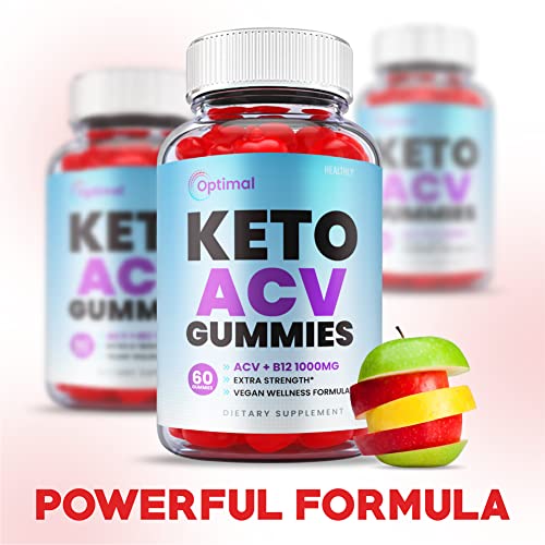 (2 Pack) Optimal Keto ACV Gummies - Official Formula, Vegan - Optimal Keto Gummies, Optimal Keto Gummies Plus ACV Apple Cider Vinegar 1000mg Weight Apple Loss Cider Extra Strength Gummy (120 Gummies)