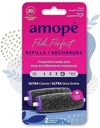 Amope Pedi Perfect Electronic Foot File Refills - Ultra Coarse, Removes Hard and Dead Skin - 2 Count