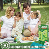 Lousye Mosquito Repellent Sticks, DEET Free Plant-Based Mosquito Repellent Outdoor Patio Incense Sticks (Green-180)