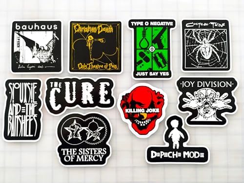 Goth/Gothic/New Wave/Synthwave/Darkwave Sticker Pack (10 Stickers) Set 3 Siouxsie Christian Bauhaus Cocteau Cure Sisters of Killing Type o Joy Banshees Death Twins Mercy Joke Negative Division