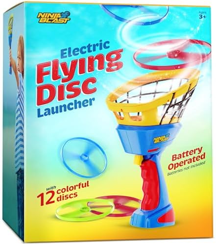Flying Disc Launcher for Kids - Boys Easter Toys Ages 4-8 Year Old - Birthday Gifts for Boy Age 4, 5, 6, 7, 8, Years - Outdoor Toys Games Gift - Backyard Toy Activities Ideas - 6-8, 5-7