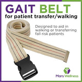 Premium Patient Transfer/Walking Gait Belt with Plastic Quick Release Buckle - Beige 72"L x 2"