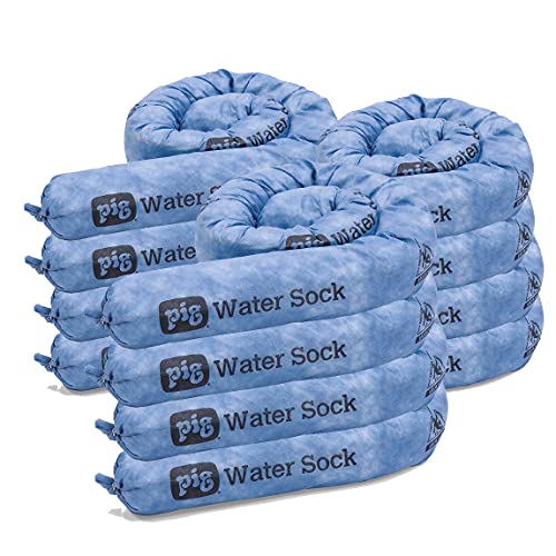PIG Home Solutions Super Absorbent Sock for Water - 12 Pack - 3" x 48" - Absorbs Up to 1.75 Gallons per Sock - PM50636