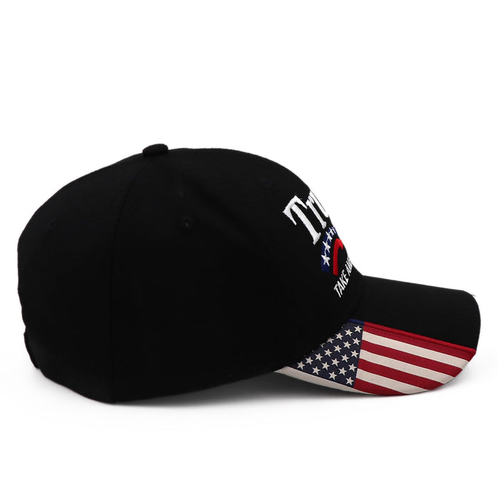 Trump Merchandise Trump Hat 2024 for President MAGA Hat Make America Great Again with USA Flag Cap Donald Trump Gifts Black