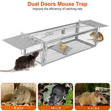 KOCASO Humane Rat Trap, Large 2-Door Mouse Trap That Work for Indoor Home and Outdoor, Catch and Release Live Animal Trap Cage for Squirrel Mice Gopher Vole Chipmunk Raccoon Rodent Rabbit Groundhog