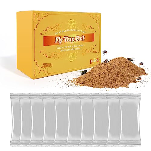 Fly Insect Bait 10 Pack Fly Bait, Fly Trap Bait for Outdoor, Fly Bait Refill, Fly Catc