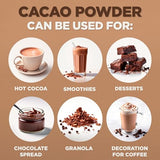 NaturaleBio Organic Cacao Powder 35oz, Cocoa Powder Unsweetened, Natural and Pure - Produced from Raw Cacao Beans. Source of Magnesium, Manganese and Phosphorus