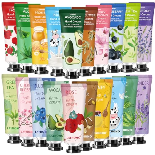 20 Pack Valentines Day Gifts Hand Cream Gifts Set,Valentines Day Gifts for Her,Bulk Hand Lotion Travel Size for Dry Hands,Thank You Gifts,Stocking Stuffers for Adults,Appreciation Gifts