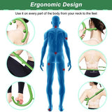 AISZG Back and Neck Massager - Massage Trigger Point Cane,Self Massage Tool,Handheld Back,Neck,Shoulder,Leg and Feet Massager Rod,Muscle Release Tool,Birthday Gifts for Women/Men(Green)