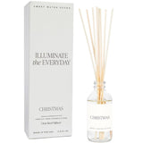 Sweet Water Decor Clear Reed Diffuser Set | Christmas Scent: Apple Cider, Cinnamon, and Fresh Cut Christmas Tree