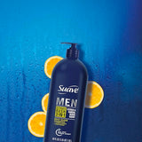 Suave Shampoo Conditioner Bodywash Men 3 in 1 Citrus & Sandal Wood to Cleanse and Nourish Hair and Skin, 40 oz Pack of 3