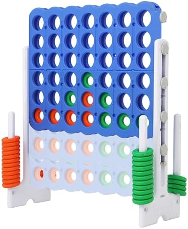 SDADI Jumbo 4 in a Row Game, 4-to-Score Giant Game Set with Adjustable Height (2.5-3.5 FT) for Kids & Adults, Indoor/Outdoor Connect Game with Quick-Release Slider, Perfect for Family and Party Games
