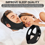 Anti Snore Chin Strap for CPAP Users, Snore Stopper with Adjustable Velcro, Chin Strap for Sleeping Comfortable Stop Snoring Solution, Anti Snoring Devices Breathable and Reusable, Black, M