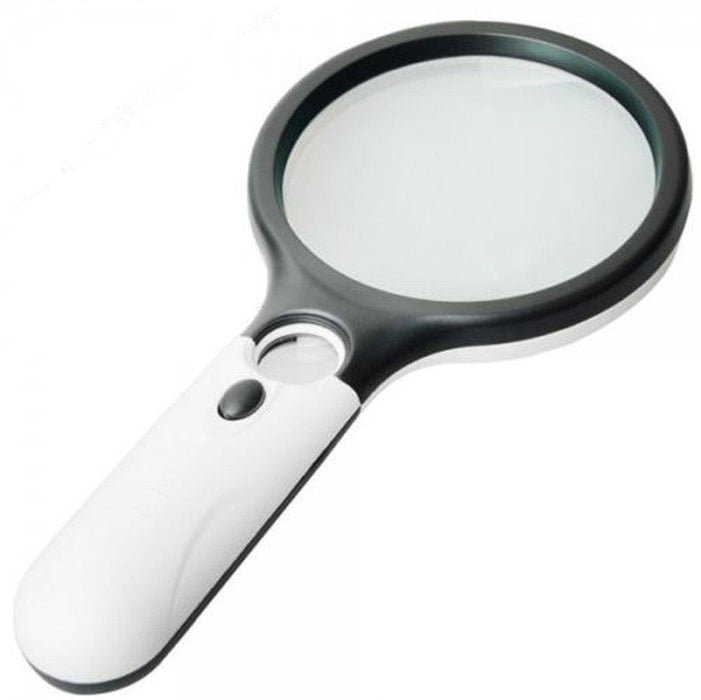 MARRYWINDIX Magnifier 3 LED Light, Marrywindix 3x 45x Handheld Magnifier Reading Magnifying Glass Lens Jewelry Loupe White and Black