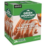 Green Mountain Coffee Roasters Caramel Vanilla Cream Coffee, Keurig Single-Serve K-Cup pods, Light Roast, 96 Count (4 Packs of 24)