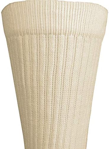 Truform Compression Socks, 15-20 mmHg, Men's Crew Length Mid-Calf Cushion Foot Socks, Tan, Medium