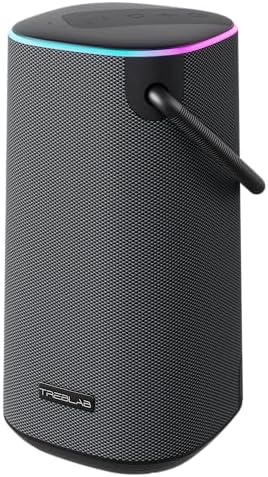 Loud 60W Stereo Sound with Deep Bass, 25H Playtime, Wireless Powerbank, RGB Lights, Dual Pairing, Waterproof Portable Bluetooth Speaker with Handle - For Outdoor Adventures, Parties, Pool, Golf, Home