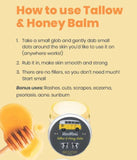 Vanman's Honey Balm (2 oz) - Grass Fed Beef Tallow & Honey Balm with Vitamins A, K, D, E & Essential Oils - Moisturizer Creates Soft, Smooth Skin