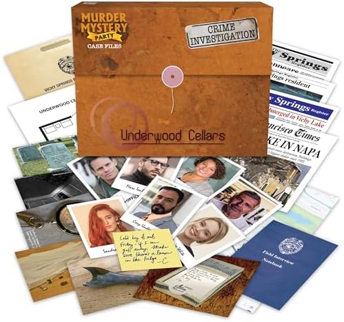 Murder Mystery Party Underwood Cellars, Interactive Murder Mystery Case File Game for 1 or More Players, Ages 14 and Up