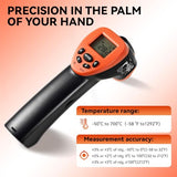 SURLABA Infrared Thermometer Gun, Handheld Heat Temperature Gun for Cooking, Pizza Oven, Grill, HVAC Engine, Laser Temperature Gun with Adjustable Emissivity & Max-Min Measure, Measure -58°F to 1292°F