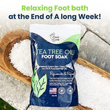 Tea Tree Oil Foot Soak with Epsom Salt - For Toenail Repair, Athletes Foot, Softens Calluses, Soothes Sore & Tired Feet, Nail Discoloration, odor Scent, Spa Pedicure Care - Made in USA 16 oz