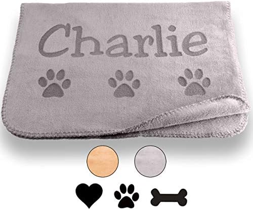 Custom Catch Personalized Dog Blanket - Gray or Beige - Small