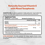 Naturalis Sunflower Vitamin E 670mg (1000 IU) with Mixed Tocopherols | Essential Skin Vitamin & Immune Support | Non-GMO, Soy & Gluten Free | 120 Softgels