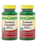 Spring Valley Turmeric Curcumin 500mg with 50mg Ginger Powder Twin Pack 180 Vegetarian Capsules