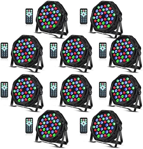 36 LED Par Lights, RGB Par Can Light Stage Lights, 10 Modes DJ Lights Stage Lighting Uplights with Sound Activated Remote Control & DMX Uplights for Events Wedding Party