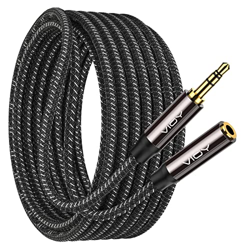 VIOY Headphone Extension Cable 50 FT,[Copper Shell, Hi-Fi Sound] 3.5 mm Male to Female Stereo Audio Cable Nylon Braided Aux Cord for Smartphones, Tablets, Media Player