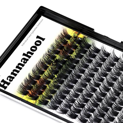 Large Pack Wide Stem Cluster Eyelashes D Curl 10-20mm Available Handmade D Curl Wide Stem Individual False Eyelashes 5D Volume DIY Eye Lashes Extensions Beauty Tools (12mm)