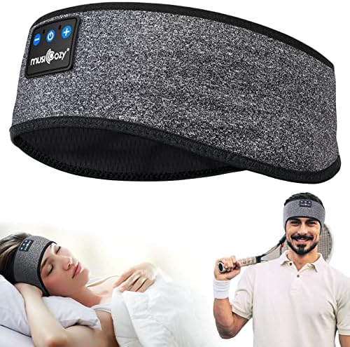 MUSICOZY Sleep Headphones Bluetooth 5.2 Headband, Wireless Earbuds HD Stereo Speakers, Sweatproof Design, Perfect for Sports, Workout, Yoga, Sleep Unique Gifts for Men, Women, Teens