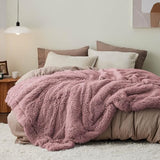 Bedsure Soft Dusty Pink Throw Blanket for Couch, Fluffy Fuzzy Blankets & Throws for Bed, Sofa, Cozy Plush Sherpa Fleece Faux Fur Blanket, Thick Warm Christmas Blanket Gifts for Women, Men, 50x60