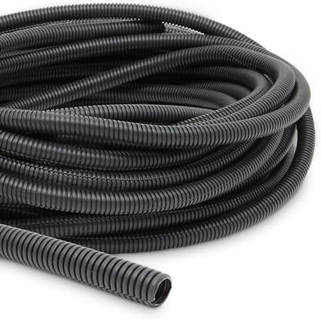 Stockroom Plus 1/2 Inch Split Wire Loom Tubing, Automotive Conduit Protector (Black, 49.3 Ft)