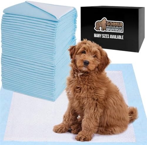 Gorilla Guard Disposable Puppy Pads, 5 Layer Pee Pads for Dogs, Absorbent Diaper Changing Pad, Dog Potty Training Supplies, Quick Dry Pet Housebreaking Essentials for Puppies, 25 Count 22x22 in