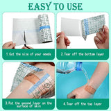 Transparent Dressing Adhesive Bandage Waterproof Bandage Clear Adhesive Bandages Stretch Tape for Tattoos Swimming (6 Inch x 10.94 Yard)