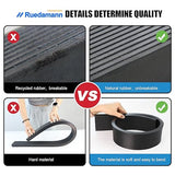 Ruedamann 0.8" Rise Threshold Ramp,1500 LBS Capacity, 35.4" Wide Natural Rubber Power Wheelchair Ramp Scooter, Non-Slip Solid Rubber Threshold Ramp for Doorways,Driveways,Bathroom,Cuttable Black